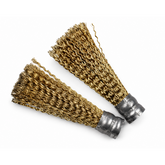 Copper Plated Steel Wire Long Filament End Brush | Wide Sweep Pattern for Extended Reach Finishing