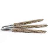 Double spiral AO abrasive tube brush with metal shaft for industrial inner hole polishing and deburring