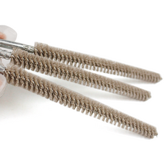 Industrial double spiral AO abrasive filament tube brush with metal shaft for inner hole finishing
