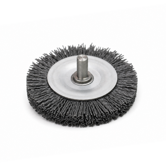 Silicon carbide abrasive filament wheel brush for cutting tool edge passivation