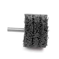 Silicon Carbide Abrasive Filament Stacked Wheel Brush with Handle | Crimped Construction for Cleaning, Deburring and Surface Polishing