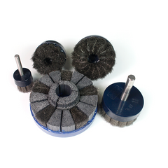 Mixed Face Brush with Silicon Carbide Abrasive and Stainless Steel Wire