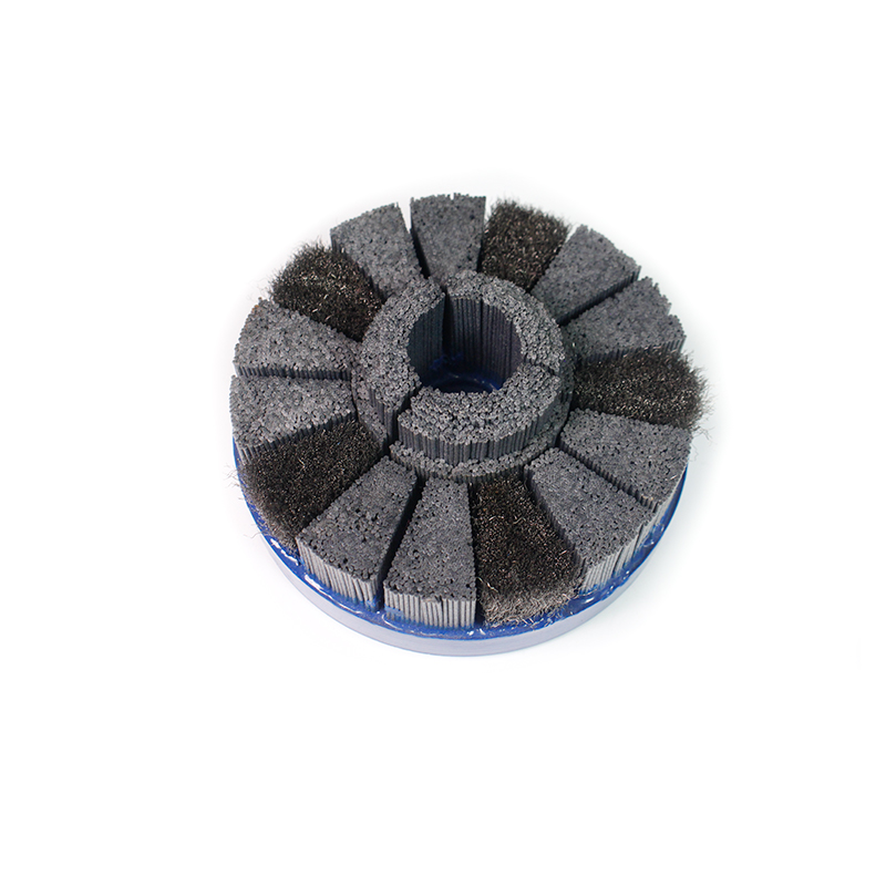 Mixed Face Brush with Silicon Carbide Abrasive and Stainless Steel Wire